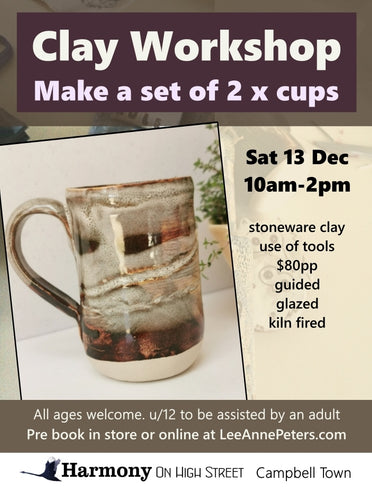 CLAY WORKSHOP - set of 2 x cups with handle