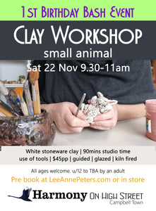 CLAY WORKSHOP - small animal