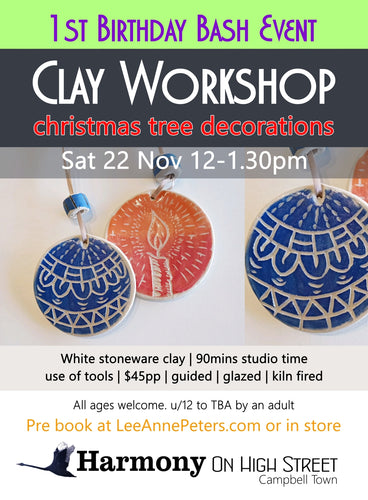 CLAY WORKSHOP - christmas tree decorations