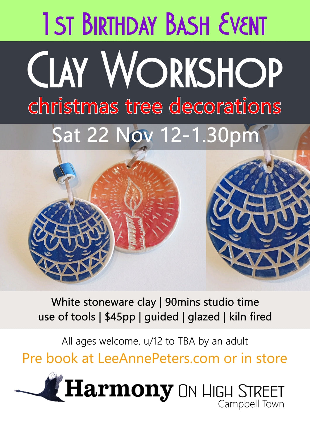 CLAY WORKSHOP - christmas tree decorations