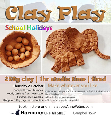 CLAY PLAY - School Holidays - Th 2 Oct