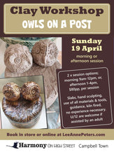 Load image into Gallery viewer, CLAY WORKSHOP - Owls on a Post