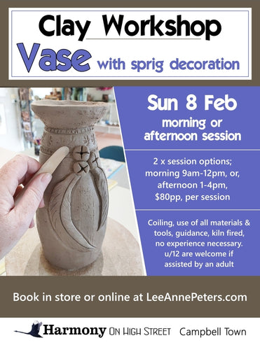 CLAY WORKSHOP - Vase with sprig decoration