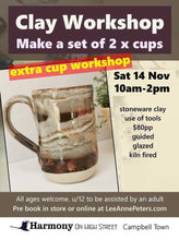 Load image into Gallery viewer, CLAY WORKSHOP - set of 2 x cups with handle