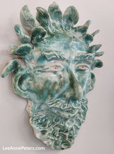 Load image into Gallery viewer, Green Man Mask - hanging