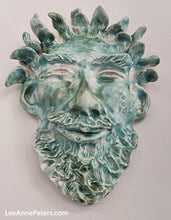 Load image into Gallery viewer, Green Man Mask - hanging