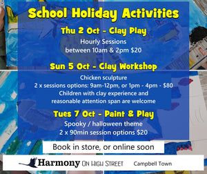CLAY PLAY - School Holidays - Th 2 Oct