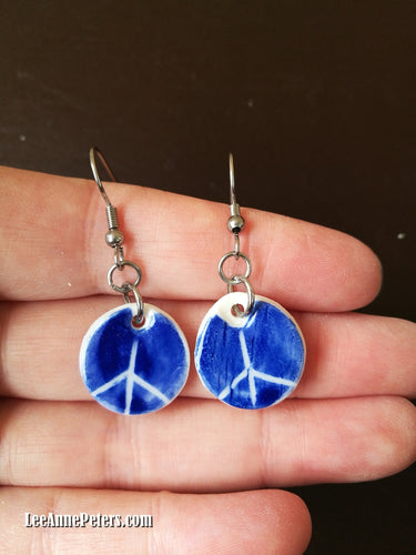 Earrings - hook style - peace