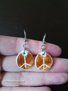 Earrings - hook style - peace