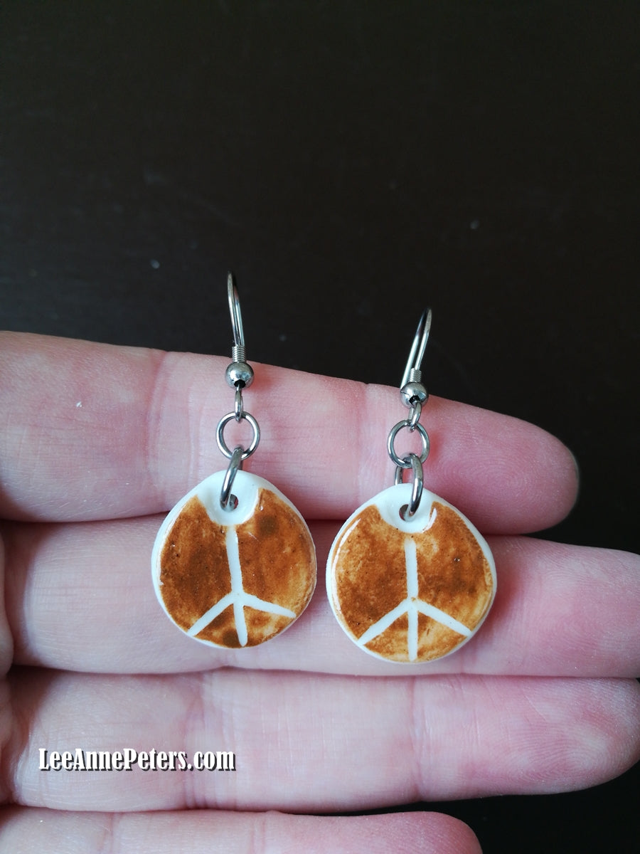 Earrings - hook style - peace