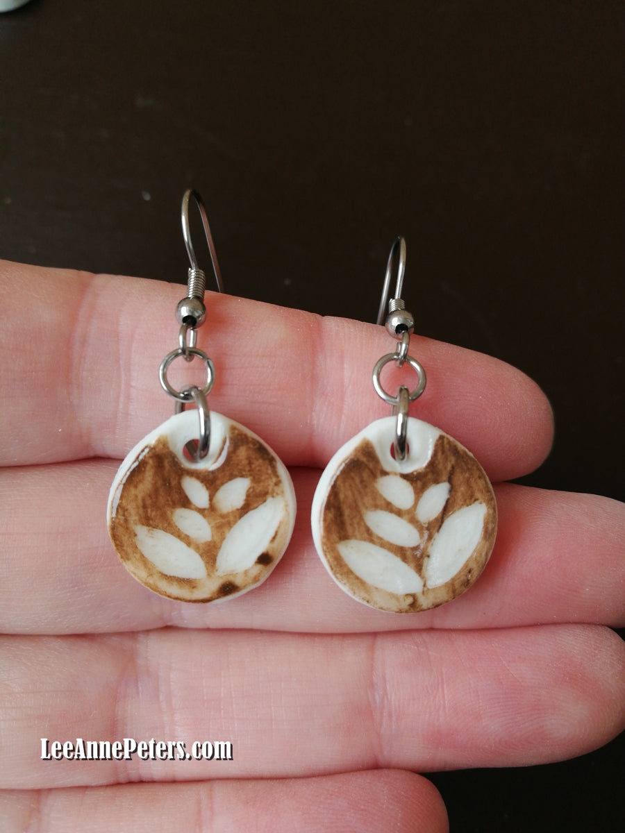 Earrings - hook style - plant