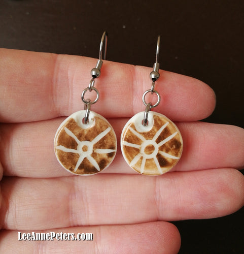 Earrings - hook style - sun