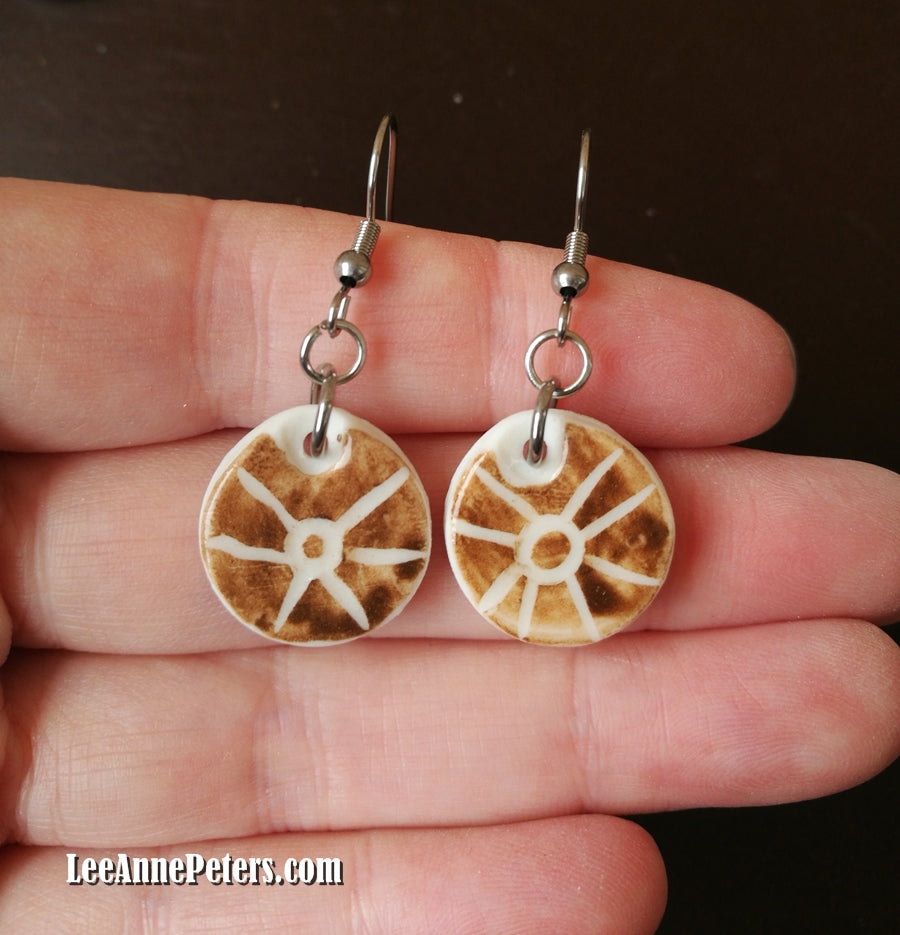 Earrings - hook style - sun