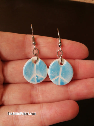 Earrings - hook style - peace