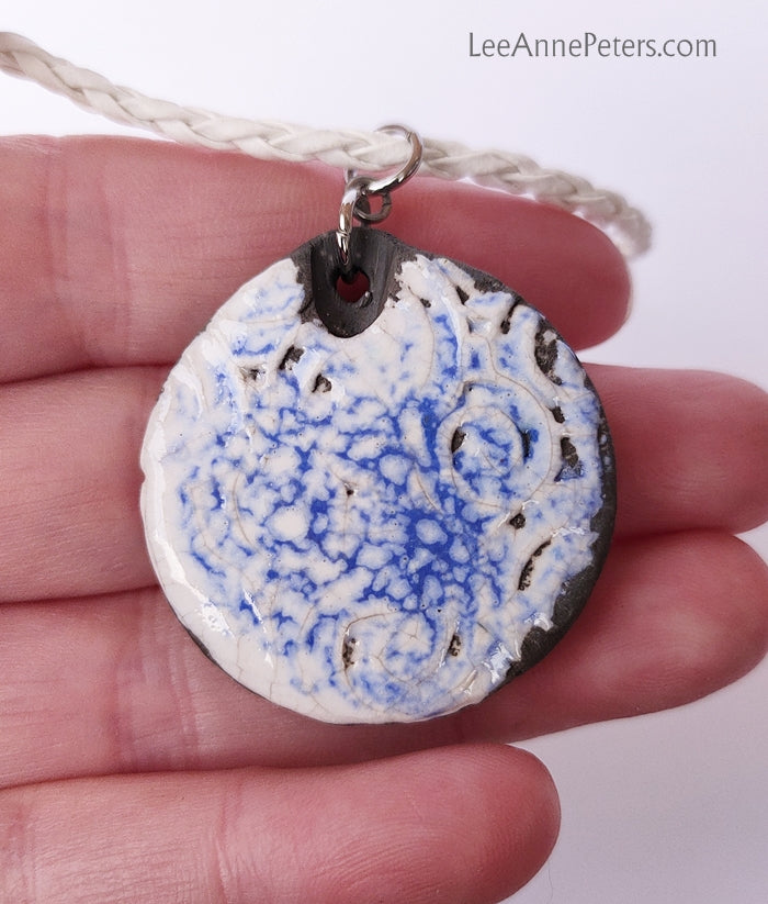 Jewellery Talisman - White Crackle Raku