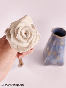 Porcelain Rose & Pillar Vase
