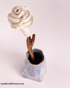 Porcelain Rose & Pillar Vase